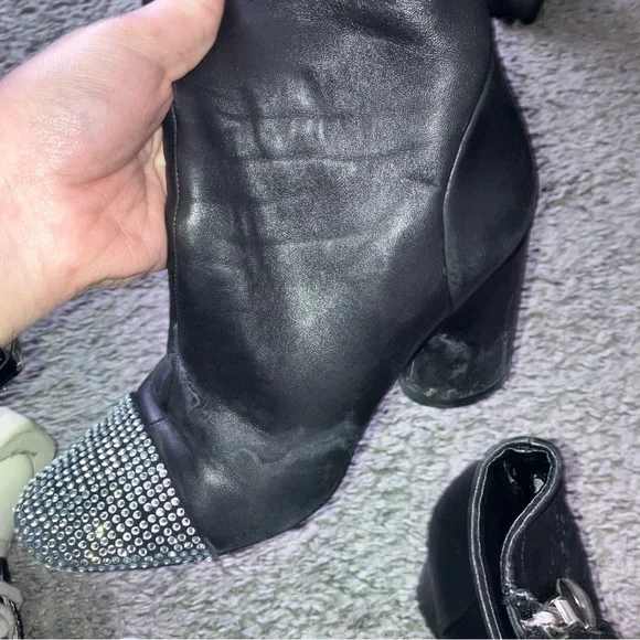 Rebecca Minkoff Crystal & Leather Ankle Boots - Picture 4 of 9